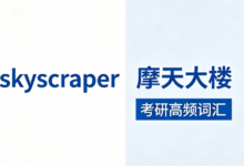 考研词汇skyscraper怎么翻译 考研词汇skyscraper翻译意思是什么-九九译