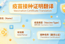 低龄儿童签证疫苗凭证翻译 九九译双语翻译签证专用-九九译
