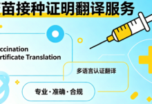 儿童探亲签证接种证明翻译 九九译专业译制适配签证办理-九九译