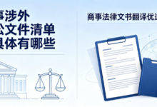 商事涉外诉讼文件清单具体有哪些 商事法律文书翻译优选九九译-九九译